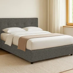 Letti Contenitore > Dmora Letto Singolo Grigio Tortora Sfoderabile Contenitore, Dimensione Materasso 90x200 cm - Copparo Grigio Antracite