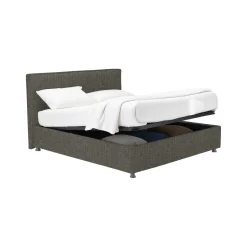 Letti Contenitore|Letti Singoli > Dmora Letto Singolo Grigio Tortora Sfoderabile Contenitore, Dimensione Materasso 90x200 cm - Lapedona Grigio Antracite