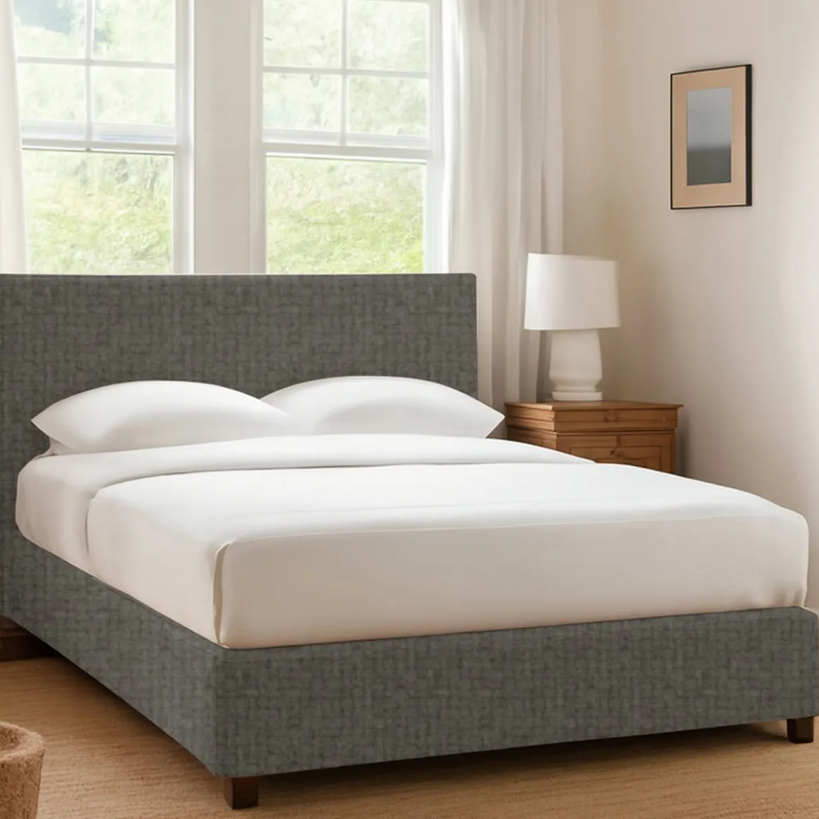Letto Singolo Grigio Tortora Sfoderabile Contenitore, Dimensione Materasso 90x200 cm - Maccagno