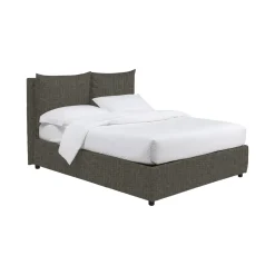 Letti Contenitore|Letti Singoli > Dmora Letto Singolo Grigio Tortora Sfoderabile Contenitore, Dimensione Materasso 90x200 cm - Serrone Grigio Antracite