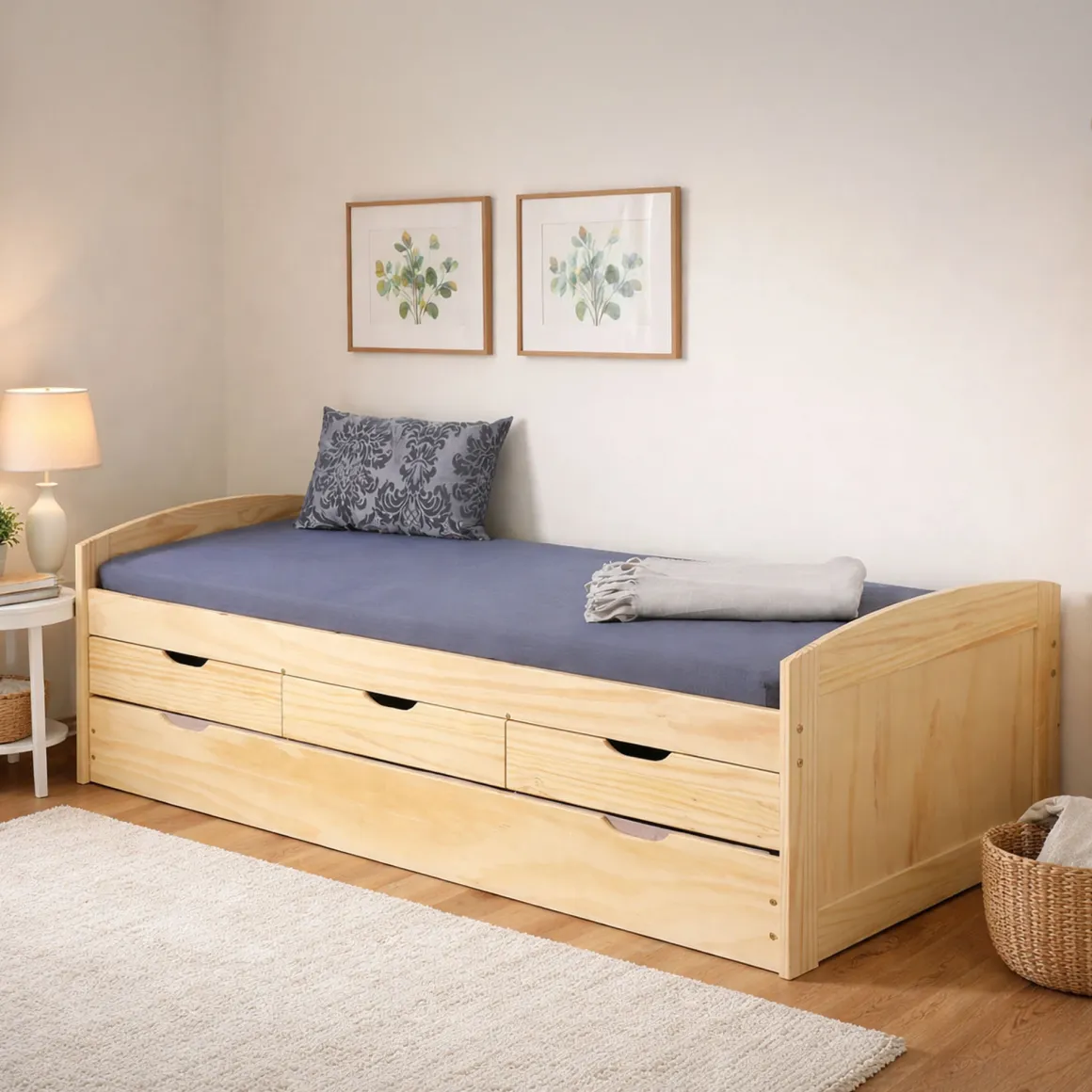 Letto Singolo Marrone Rovere Contenitore Dimensione Materasso 90x200 cm, Singolo - Tavullia