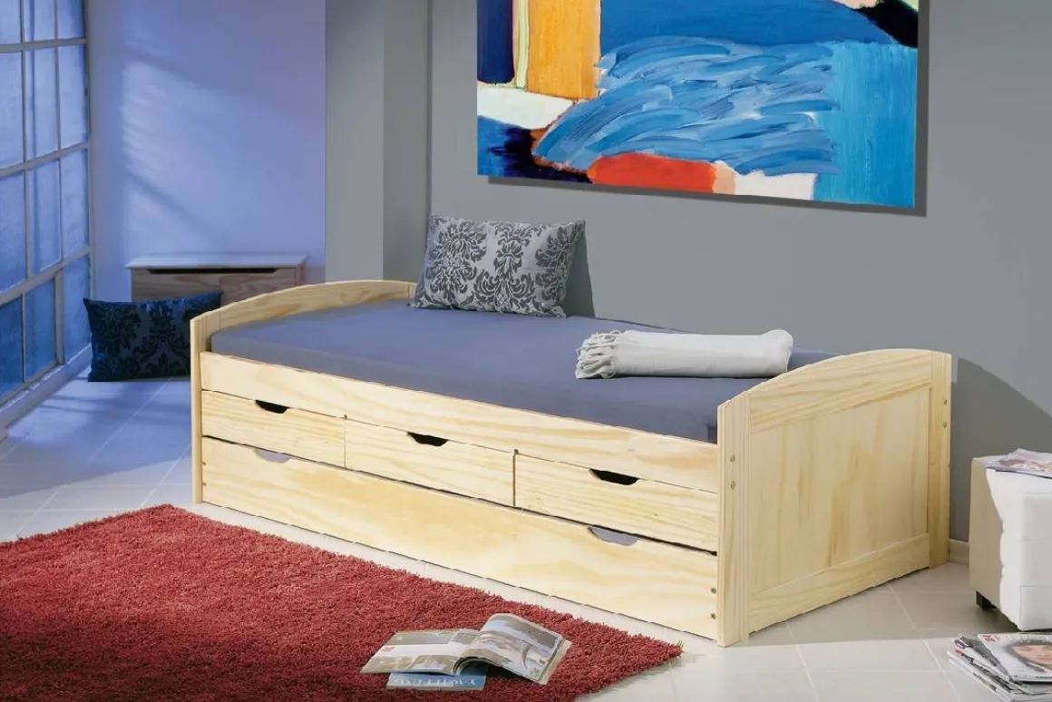 Letto Singolo Marrone Rovere Contenitore Dimensione Materasso 90x200 cm, Singolo - Tavullia