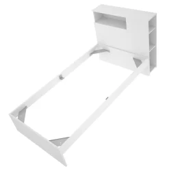 Letti Singoli > Dmora Letto singolo moderno bianco e rovere 194x146cm adatto per materasso 90x190 cm - Guillermo Marrone, Bianco Rovere