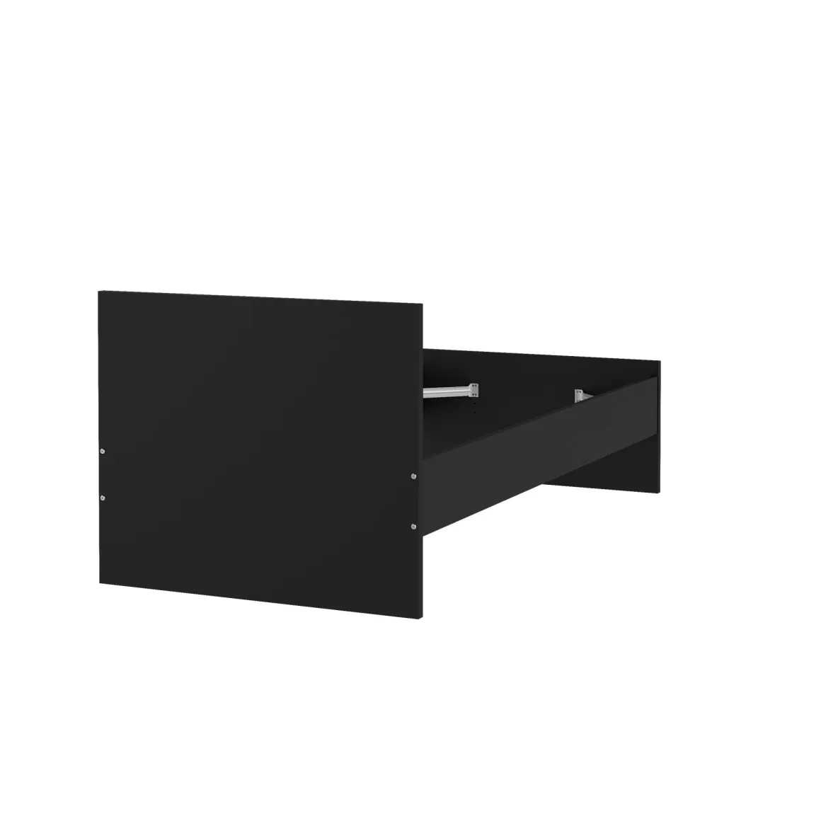 Letto singolo nero 96x196cm adatto per materasso 190x90 cm - Assar