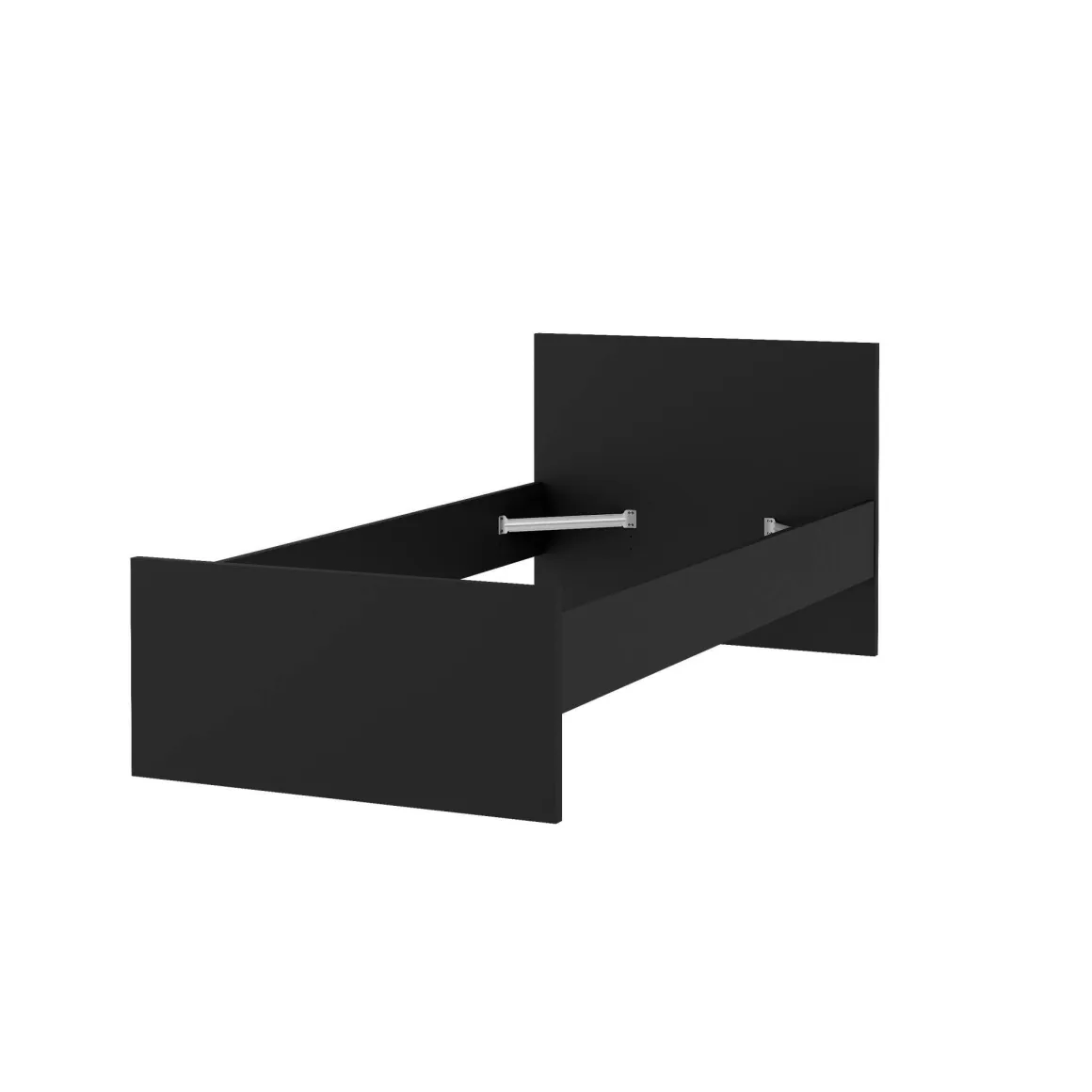 Letto singolo nero 96x196cm adatto per materasso 190x90 cm - Assar