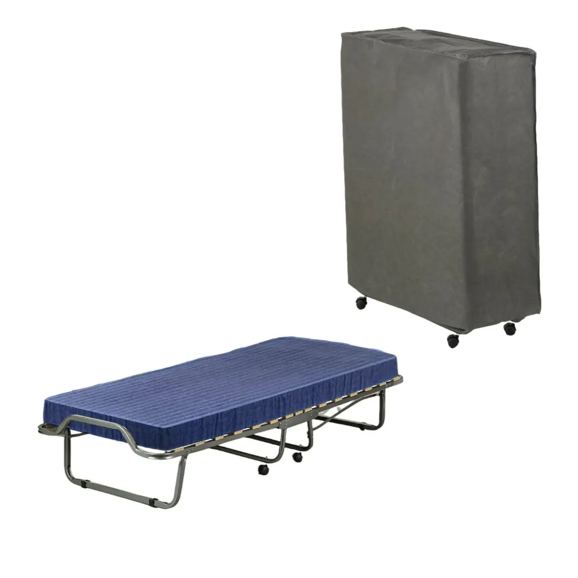 Letto singolo pieghevole rete inclusa 200x80cm blu - Ascea