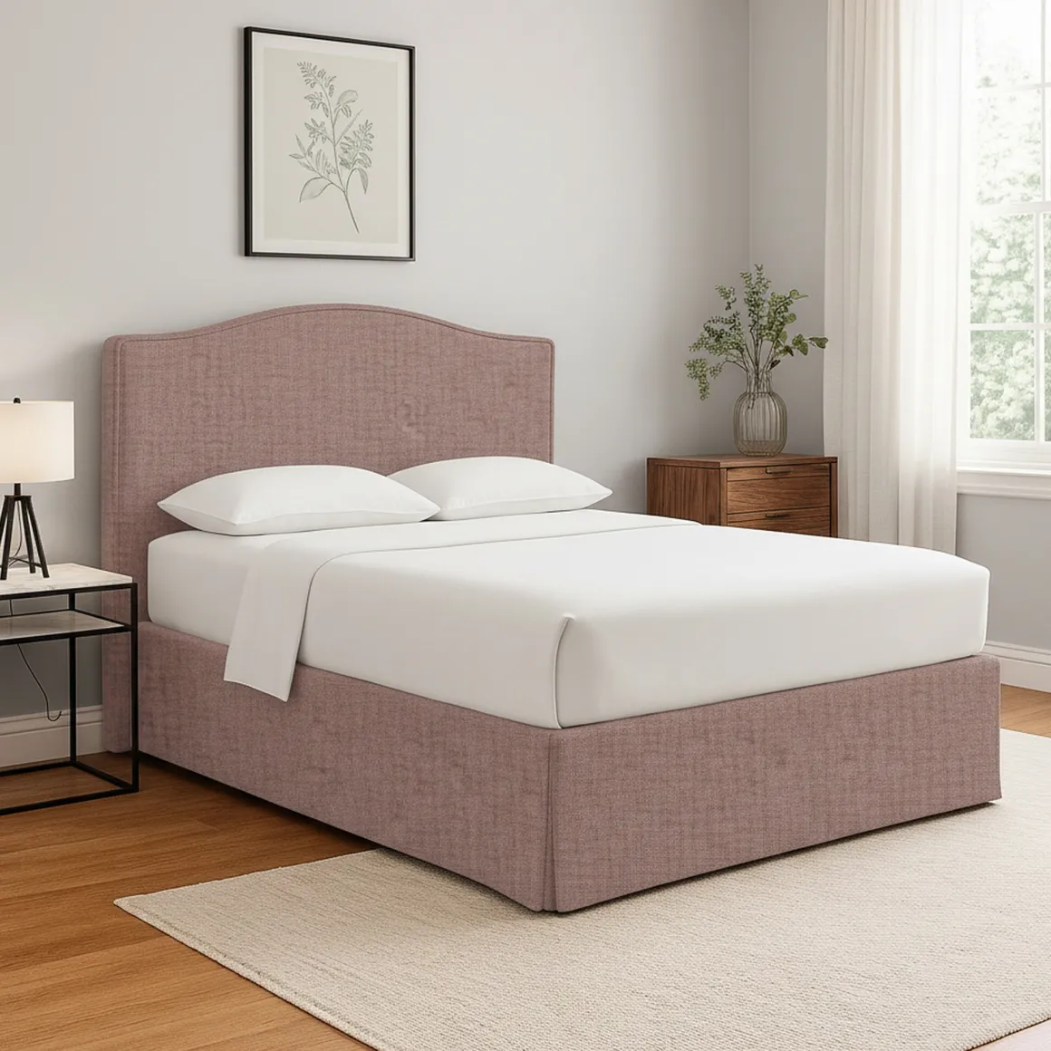 Letto Singolo Rosa Antico Sfoderabile Contenitore, Dimensione Materasso 90x190 cm - Orvieto