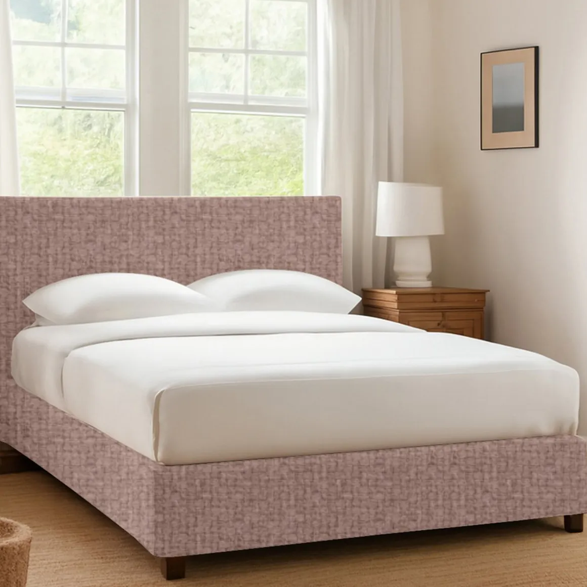 Letto Singolo Rosa Antico Sfoderabile Contenitore, Dimensione Materasso 90x190 cm - Racines