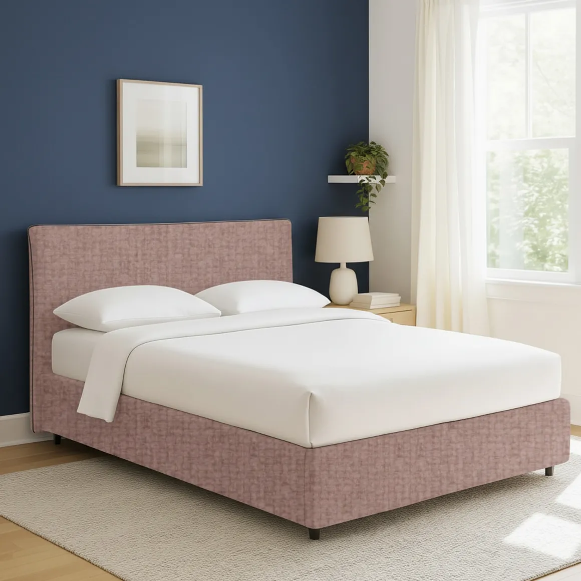 Letti Contenitore|Letti Singoli > Dmora Letto Singolo Sfoderabile Contenitore, Dimensione Materasso 90x200 cm - Cerzeto Rosa Antico