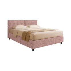 Letti Contenitore|Letti Singoli > Dmora Letto Singolo Sfoderabile Contenitore, Dimensione Materasso 90x190 cm - Supino Rosa