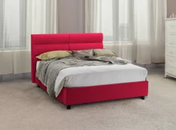Letti Singoli > Dmora Letto Singolo Sfoderabile Contenitore, Dimensione Materasso 80x190 cm Made in Italy - Brez Rosso