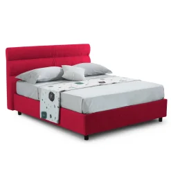 Letti Singoli > Dmora Letto Singolo Sfoderabile Contenitore, Dimensione Materasso 80x190 cm Made in Italy - Brez Rosso