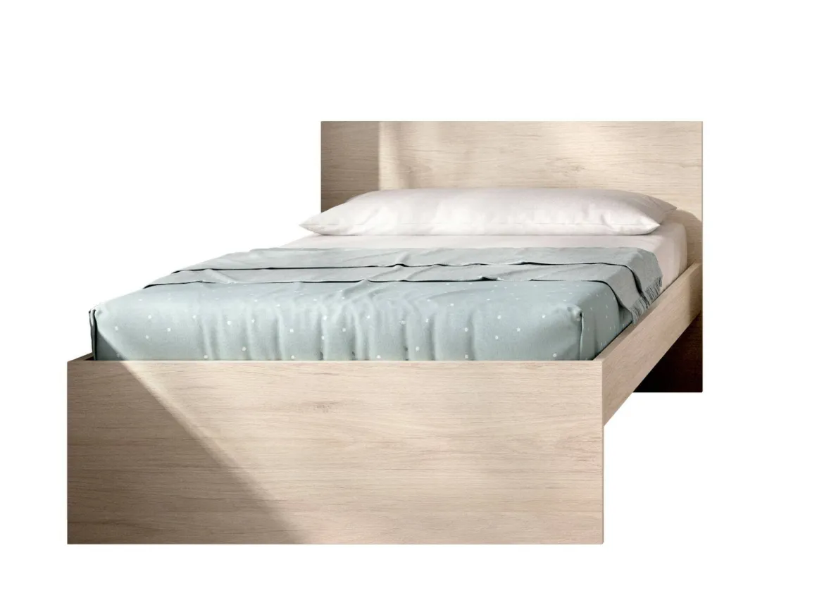 Letto singolo rovere 194x95cm adatto per materasso 90x190 cm - Haikui