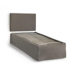 Letti Singoli|Camera Da Letto > Dmora Letto singolo tortora 5x90cm rete inclusa - Accu Grigio Tortora