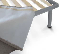Letti Singoli|Camera Da Letto > Dmora Letto singolo tortora 5x90cm rete inclusa - Accu Grigio Tortora