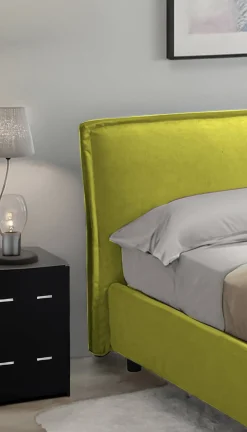 Letti Contenitore|Letti Singoli > Dmora Letto Singolo Materasso Incluso Sfoderabile, Contenitore Made in Italy - Brendola Verde