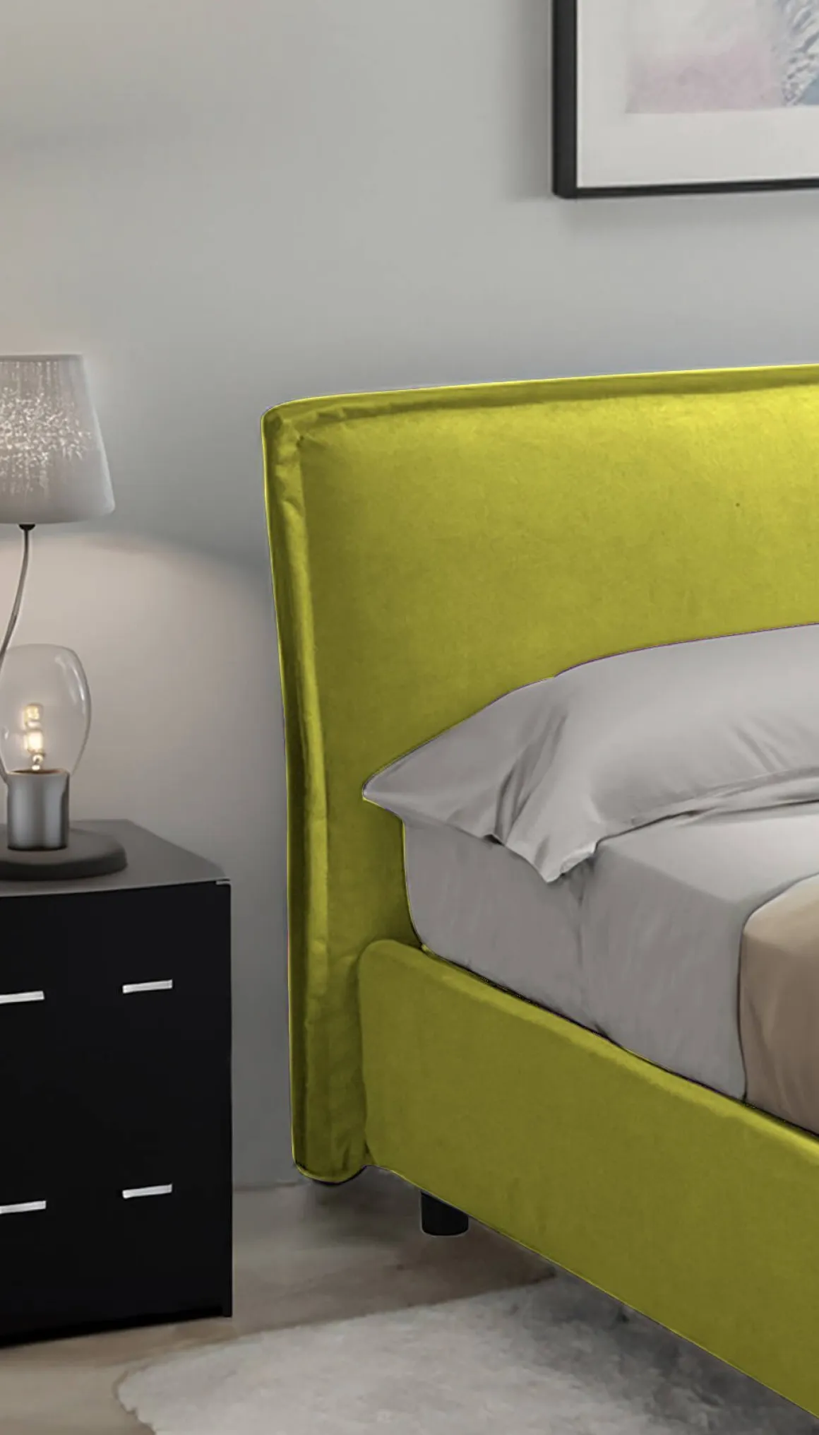 Letti Contenitore|Letti Singoli > Dmora Letto Singolo Materasso Incluso Sfoderabile, Contenitore Made in Italy - Brendola Verde