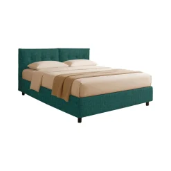 Letti Contenitore|Letti Singoli > Dmora Letto Singolo Sfoderabile Contenitore, Dimensione Materasso 90x190 cm - Supino Verde Petrolio