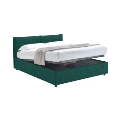 Letto Singolo Verde Petrolio Sfoderabile Contenitore, Dimensione Materasso 90x190 cm - Stazzano