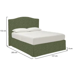 Letto Singolo Verde Sfoderabile Contenitore, Dimensione Materasso 90x190 cm - Orvieto