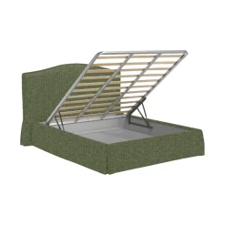 Letti Contenitore|Letti Singoli > Dmora Letto Singolo Sfoderabile Contenitore, Dimensione Materasso 90x200 cm - Iudica Verde