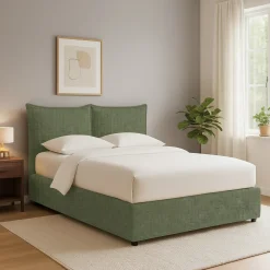 Letti Contenitore|Letti Singoli > Dmora Letto Singolo Sfoderabile Contenitore, Dimensione Materasso 90x200 cm - Maccagno Verde