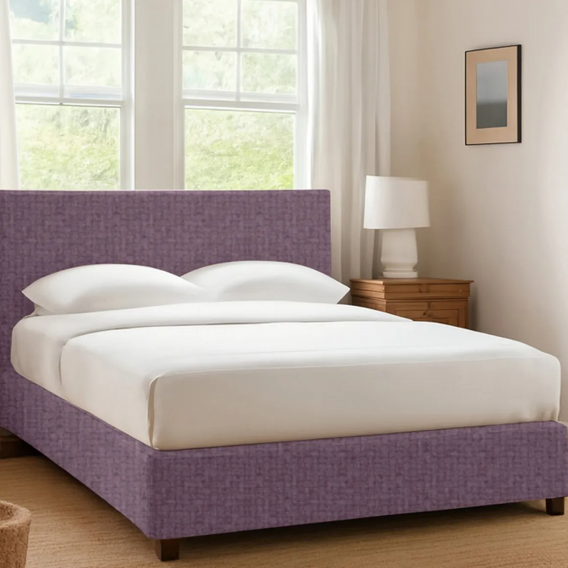 Letto Singolo Viola Lilla Sfoderabile Contenitore, Dimensione Materasso 90x190 cm - Racines