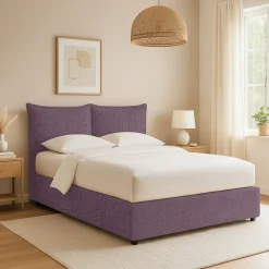 Letti Contenitore|Letti Singoli > Dmora Letto Singolo Sfoderabile Contenitore, Dimensione Materasso 90x190 cm - Sinio Viola Lilla