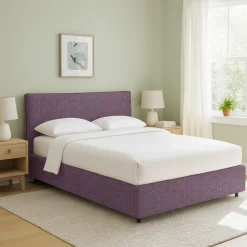 Letti Contenitore|Letti Singoli > Dmora Letto Singolo Sfoderabile Contenitore, Dimensione Materasso 90x200 cm - Cerzeto Viola Lilla