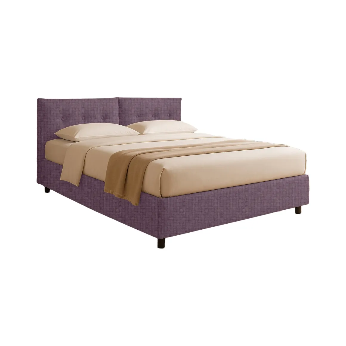 Letto Singolo Viola Lilla Sfoderabile Contenitore, Dimensione Materasso 90x200 cm - Nocara