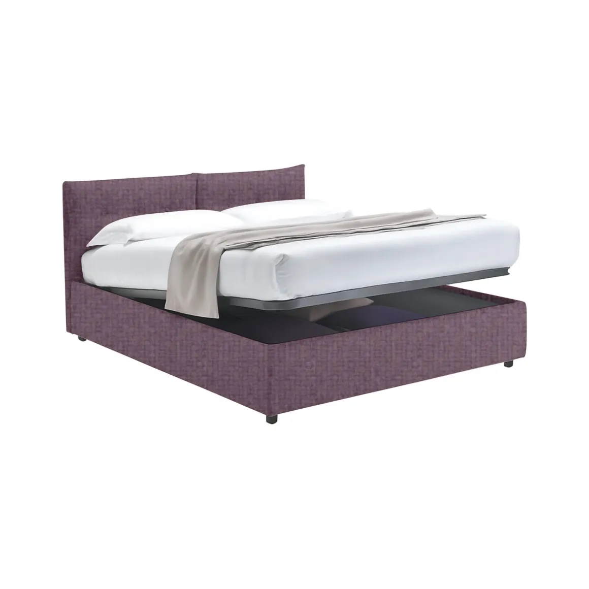 Letto Singolo Viola Lilla Sfoderabile Contenitore, Dimensione Materasso 90x200 cm - Nocara