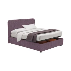 Letto Singolo Viola Lilla Sfoderabile Contenitore, Dimensione Materasso 90x200 cm - Serrone