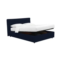 Letti Contenitore|Letti Singoli > Dmora Letto Singolo Sfoderabile Contenitore, Dimensione Materasso 90x200 cm - Cerzeto Viola Scuro