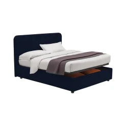 Letto Singolo Viola Scuro Sfoderabile Contenitore, Dimensione Materasso 90x200 cm - Serrone
