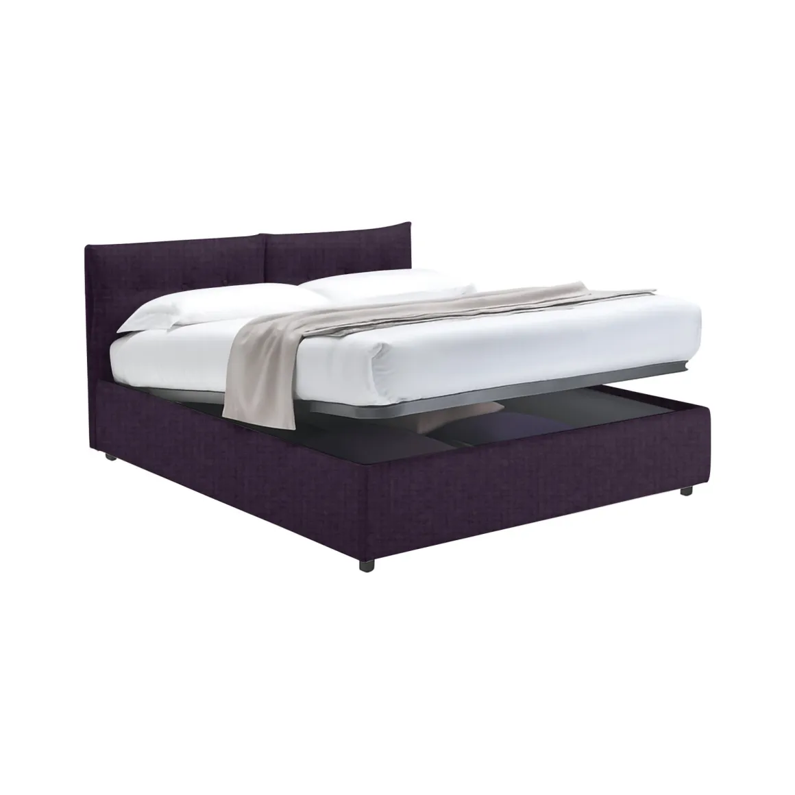 Letti Contenitore|Letti Singoli > Dmora Letto Singolo Sfoderabile Contenitore, Dimensione Materasso 90x200 cm - Oncino Viola