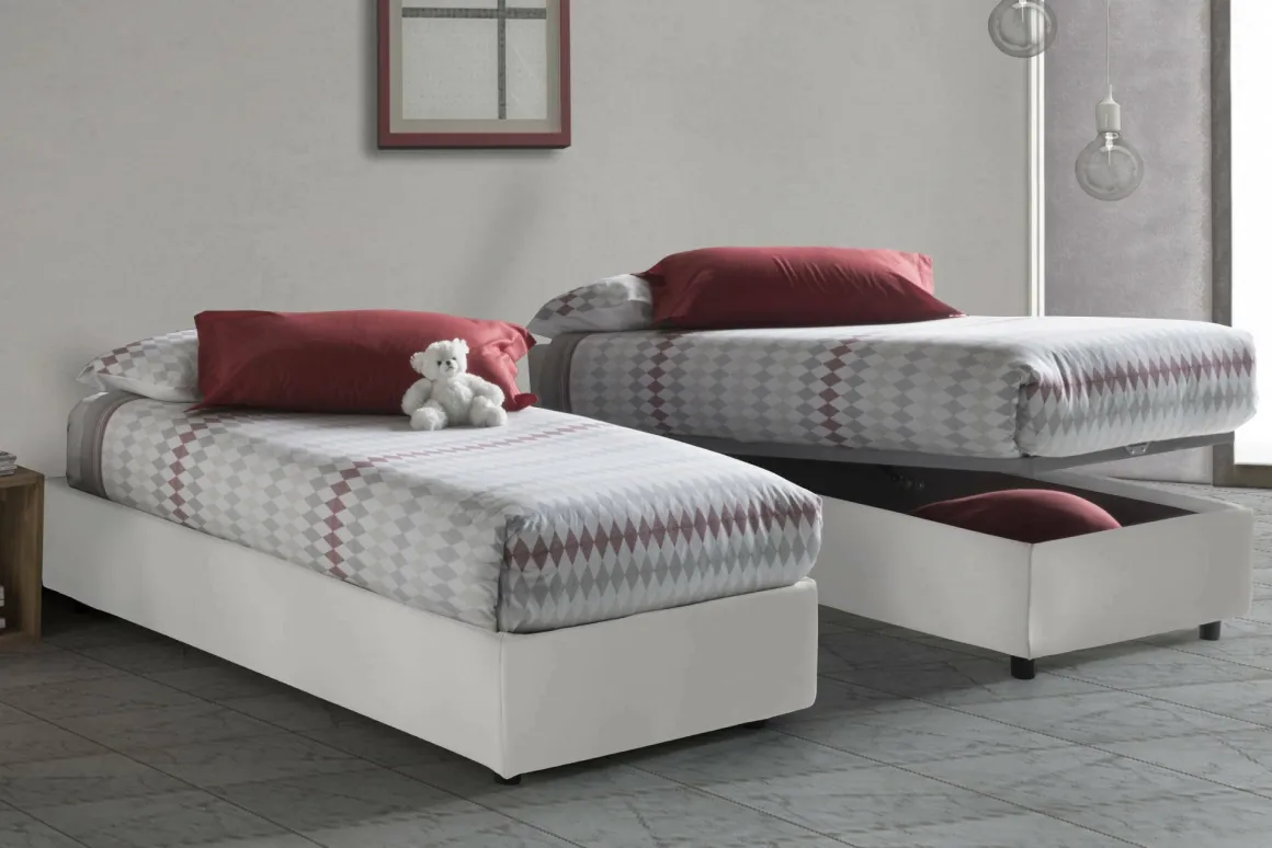 Letti Singoli|Letti Contenitore > Dmora Letto una piazza con contenitore 95x215 - Boudicca Blu