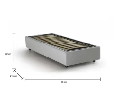 Letti Singoli|Letti Contenitore > Dmora Letto una piazza con contenitore 95x215 - Boudicca Blu