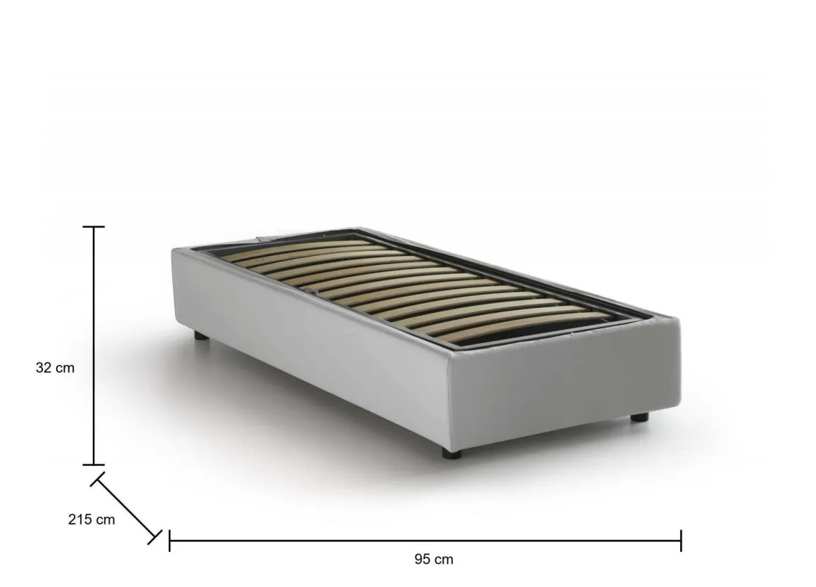 Letti Singoli|Letti Contenitore > Dmora Letto una piazza con contenitore 95x215 - Boudicca Blu