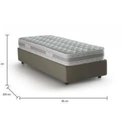 Letti Singoli|Letti Contenitore > Dmora Letto una piazza con contenitore tortora 95x215 - Abruzzo Grigio Tortora