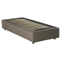 Letti Singoli|Letti Contenitore > Dmora Letto una piazza con contenitore tortora 95x215 - Abruzzo Grigio Tortora