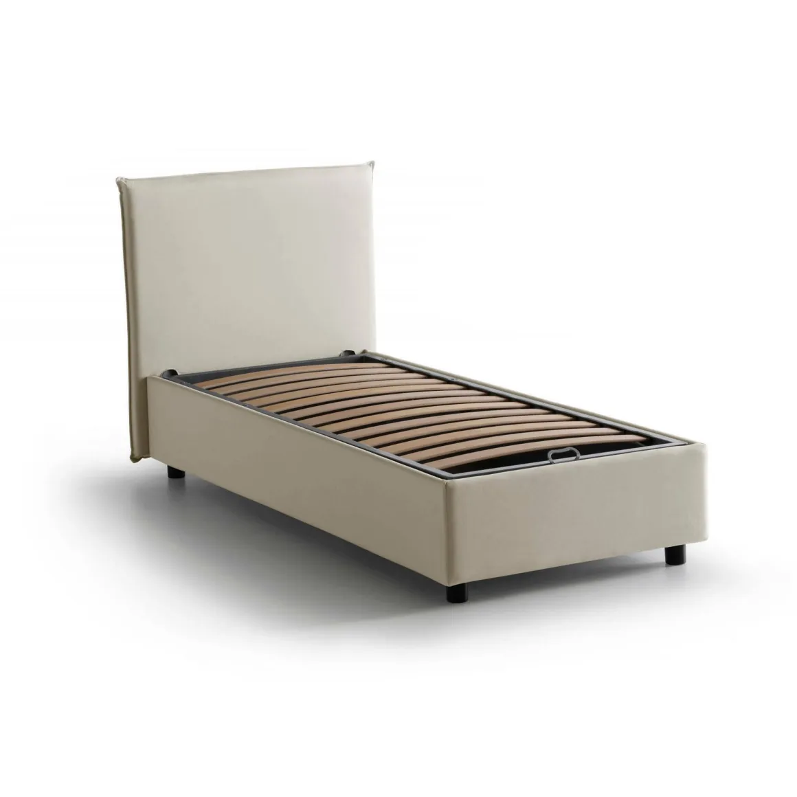 Letti Singoli|Letti Contenitore > Dmora Letto una piazza contenitore 95x215cm comodo - Ancara Beige