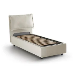Letto una piazza contenitore beige 95x215cm moderno - Azzurrino