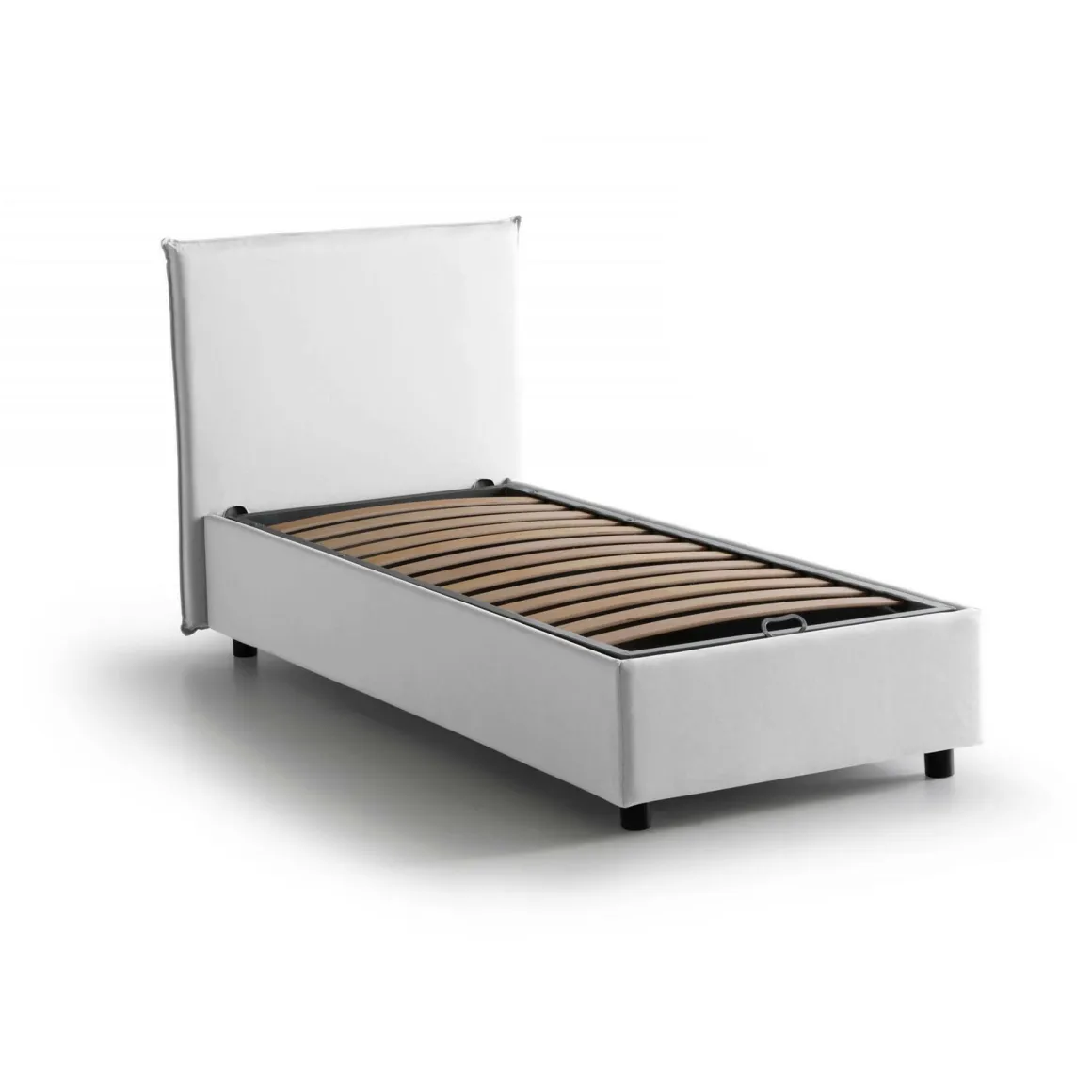 Letto una piazza contenitore bianco 105x205cm moderno - Ajan