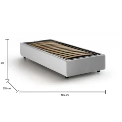 Letto una piazza contenitore bianco 105x205cm sfoderabile - Acrostico