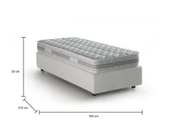 Letto una piazza contenitore bianco 105x215cm comodo - Richilde