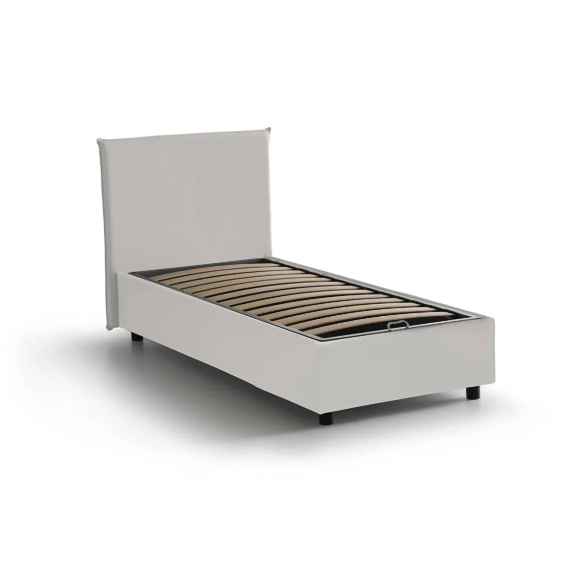 Letti Singoli|Letti Contenitore > Dmora Letto una piazza contenitore 105x215cm sfoderabile - Acetico Bianco