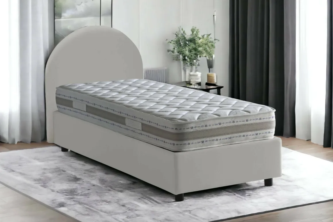 Letti Singoli|Letti Contenitore > Dmora Letto una piazza contenitore 95x205cm comodo - Parco Bianco