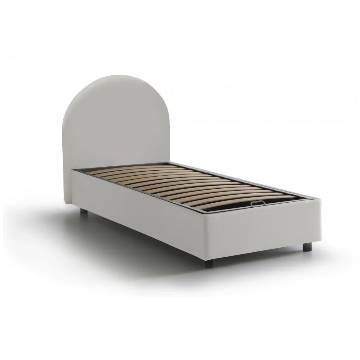 Letti Singoli|Letti Contenitore > Dmora Letto una piazza contenitore 95x205cm comodo - Parco Bianco