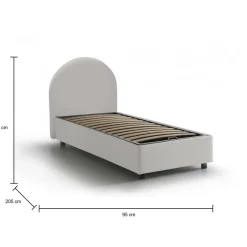 Letto una piazza contenitore bianco 95x205cm moderno - Aglie