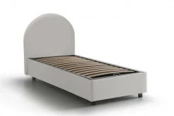 Letto una piazza contenitore bianco 95x205cm sfoderabile - Cirilla